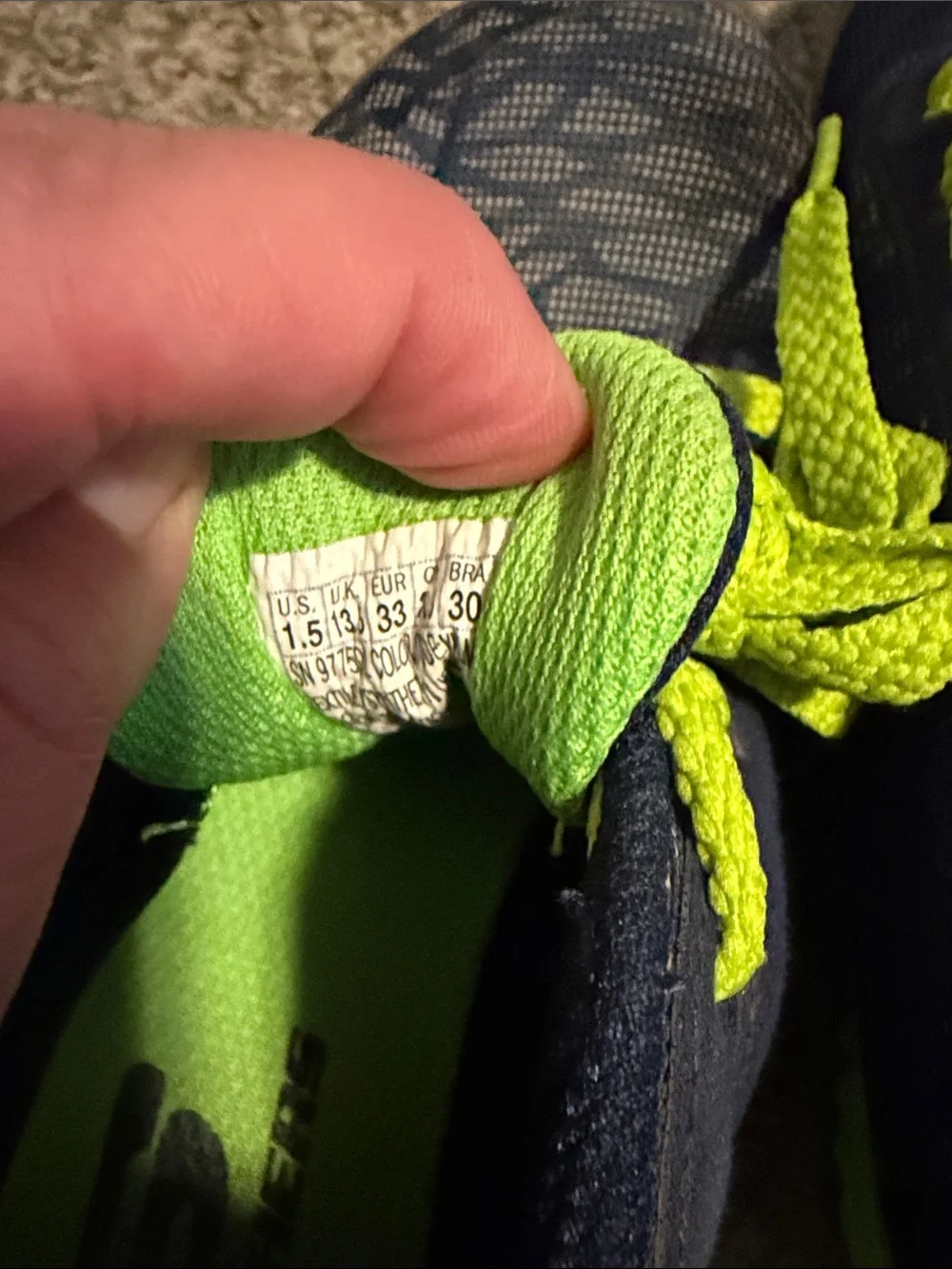 Skechers Kids Navy with Lime Green Lace Athletic Sneakers size 1.5